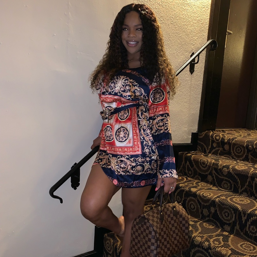 Silky Multi Print Dress